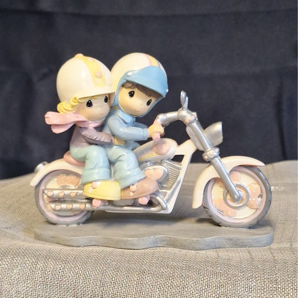 Precious Moments Two for the Road Motorcycle Two Hearts, Two Wheels Figurine